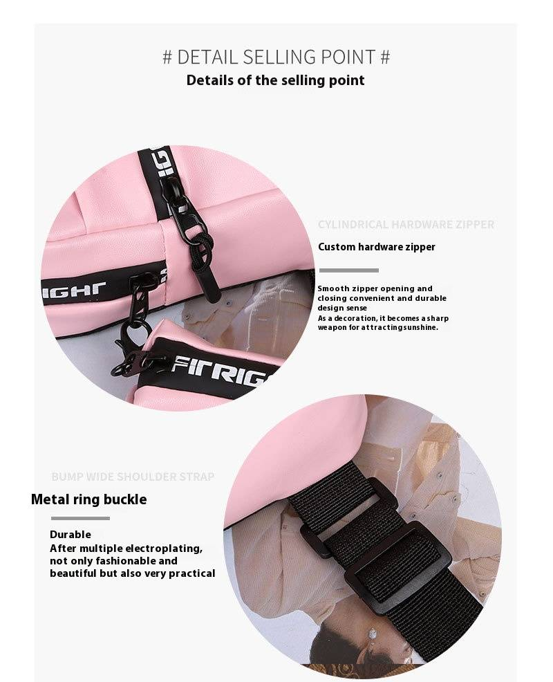 Borsa a tracolla alla moda con design a righe - Borsa sportiva a tracolla regolabile con portamonete staccabile e portachiavi_voghion.com