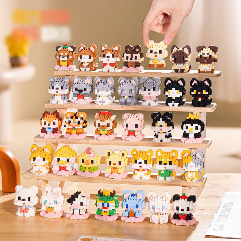 A Variety Of Animal Patterns Lego Animal Park Cartoon Cat And Dog Doll Building Mini Assembly Blocks Blind Box Matching Children's Toys Christmas Gift_voghion.com