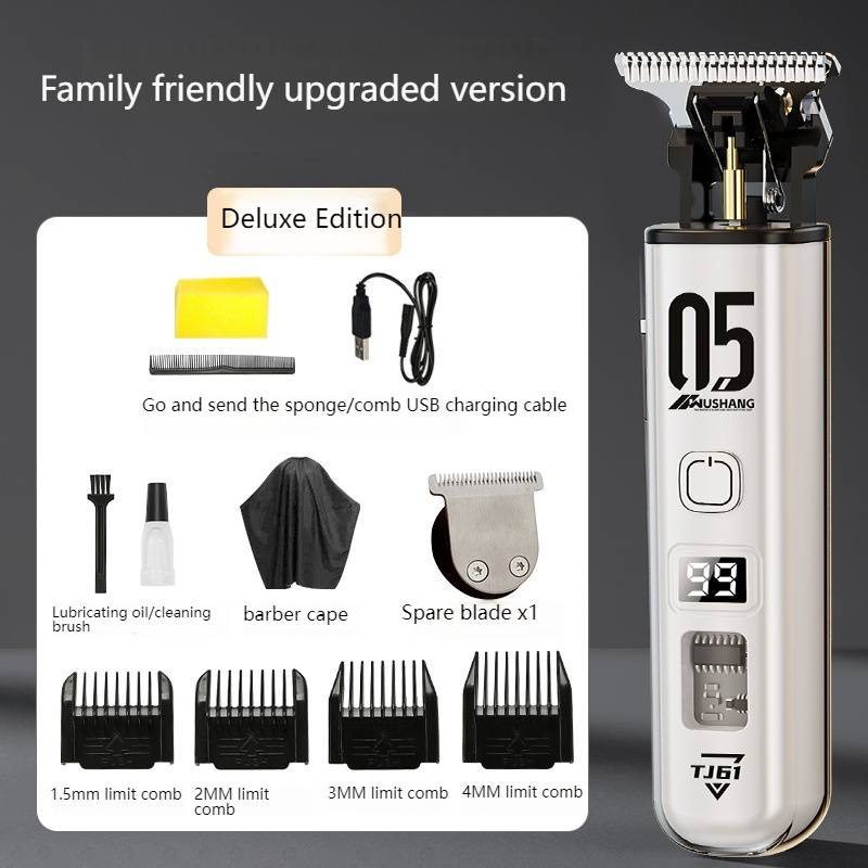 Professional Hair Clipper For Men & Women - Rechargeable Cordless Hair Trimmer With Stainless Steel Blades, Adjustable Guide Combs & LCD Display_voghion.com