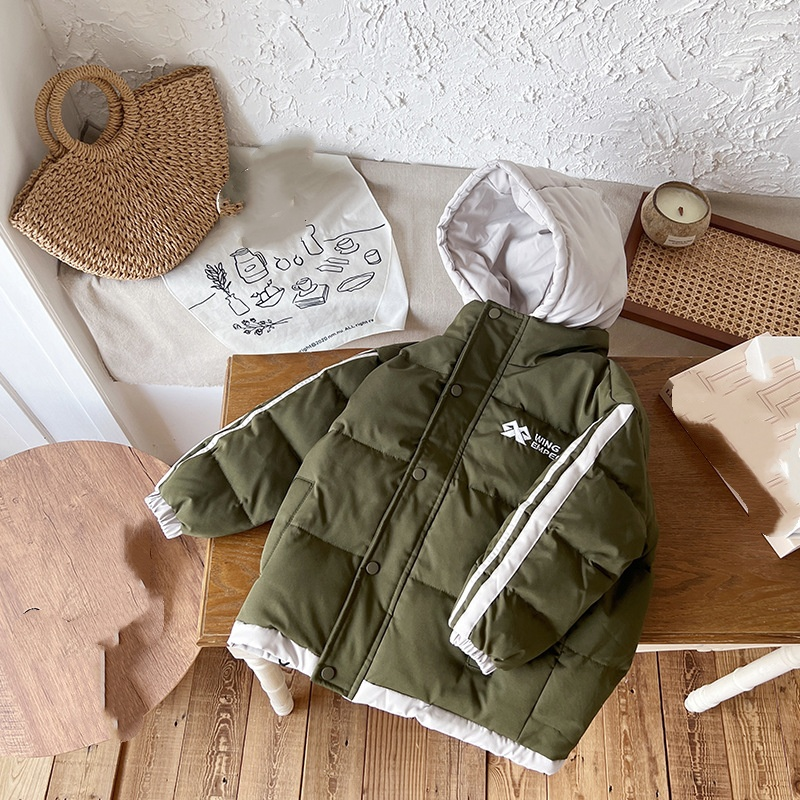 Jaqueta infantil com capuz – Casaco de inverno quente para meninos e meninas (preto/verde/marrom/cinza), 120-160 cm, 91%-94% plumas de pato, design de capuz com camadas artificiais_voghion.com