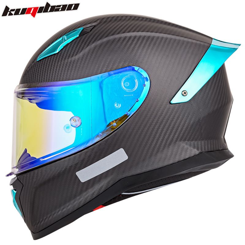 Casco de motocicleta de fibra de carbono KQIPOW: integral, tejido 3K/12K, con certificación DOT y 3C, ligero y de carreras para hombre y mujer._voghion.com