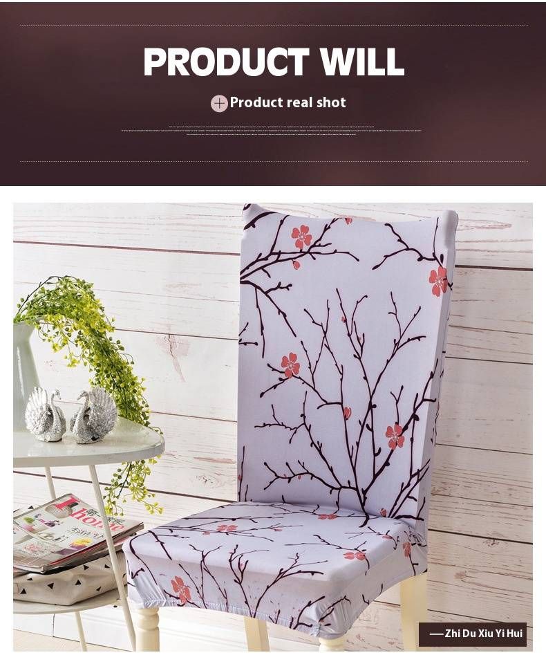Premium Polyester Elastic Chair Covers Set (92% Polyester) - Stretchable Jacquard Dining Seat & Back Covers For Home/Hotel (4-Piece, Anti-Slip)_voghion.com