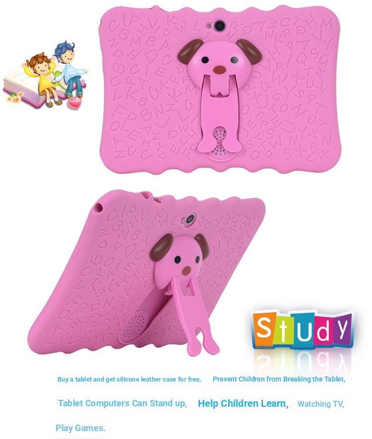 Tablette enfant Q7 7 pouces avec 16 Go de stockage, système d'exploitation Android et étui de protection - Double caméra, Bluetooth, processeur 8 cœurs (Wi-Fi uniquement, plusieurs options de couleurs)_voghion.com