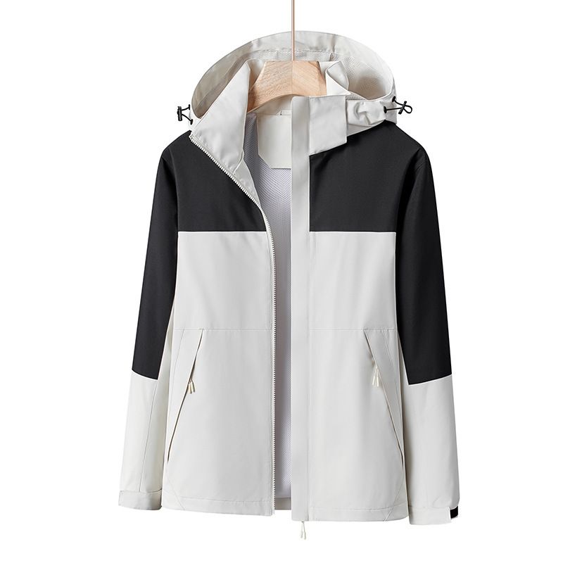 Giacca a vento unisex impermeabile con cappuccio – Giacca leggera da esterno per escursionismo e abbigliamento urbano, impermeabile traspirante con polsini regolabili_voghion.com