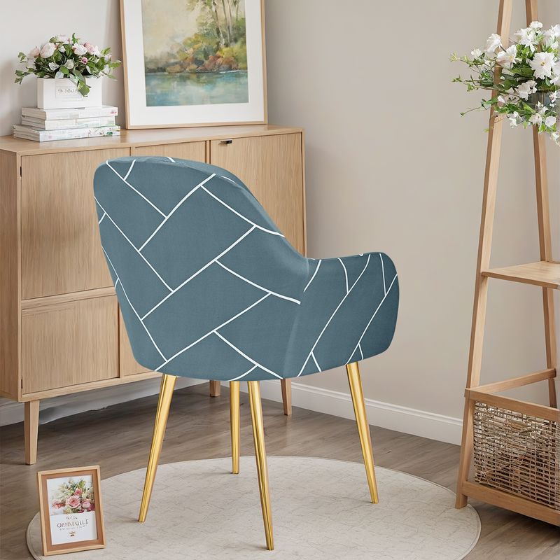 Arc Shaped Printed Milky Silky Stretch Chair Cover Four Seasons Universal Dining Table Arc Chair Cover_voghion.com