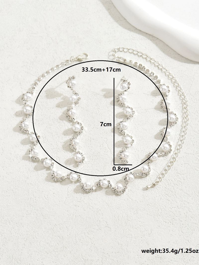 hot selling exquisite claw necklace necklace zircon earrings bracelet set three piece clavicle chain evening dress accessories_voghion.com