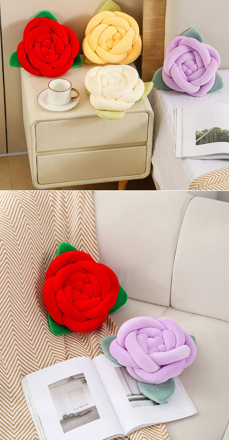 Luxury Handwoven Rose-Shaped Back Pillow - Decorative Sofa Cushion & Nap Pillow (Elegant Gift For Birthday/Home Decor)_voghion.com