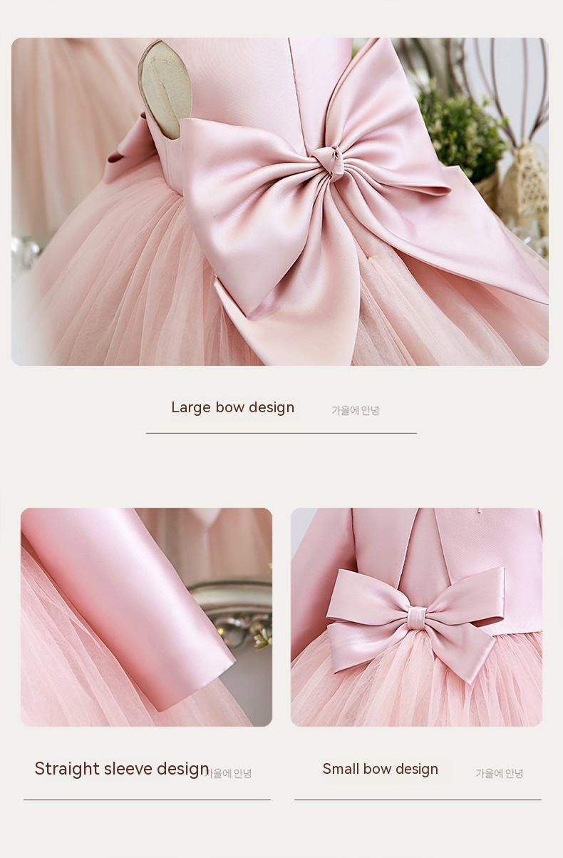 Navidad niños princesa flor boda moda niña primavera y otoño rendimiento vestido dos_voghion.com