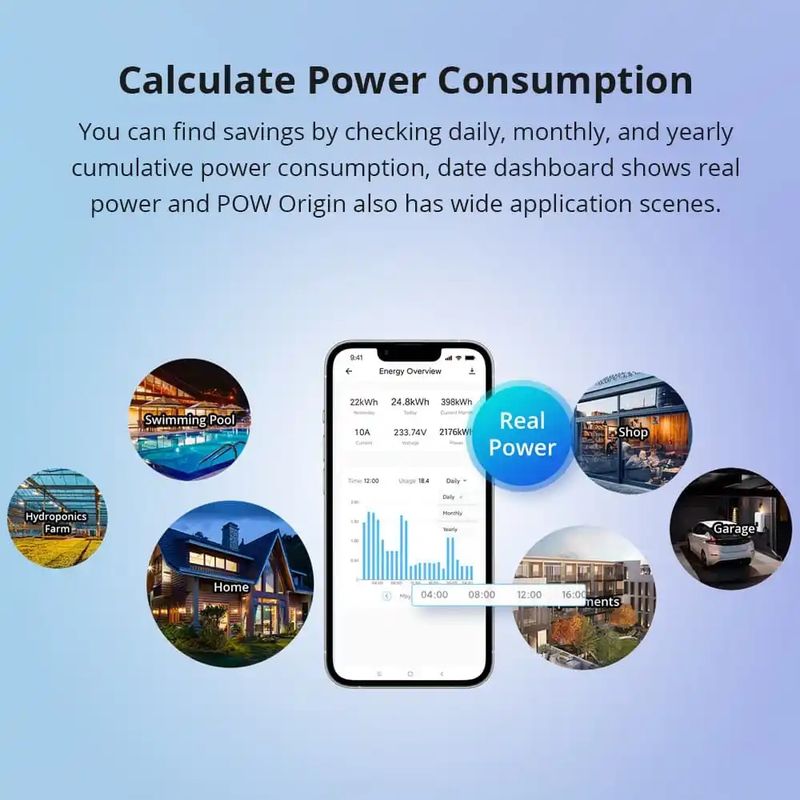 SONOFF POW Origin Powr316 Güç Ölçer 16A Wifi Akıllı Anahtar Alexa Google Home EWek Uygulaması ile Çalışır Ifttt_voghion.com