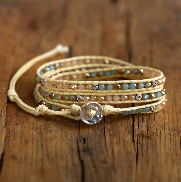 Neues mehrschichtiges, gewickeltes, kreatives, handgefertigtes, gewebtes, facettiertes, geflochtenes, buntes, galvanisiertes Perlenarmband_voghion.com