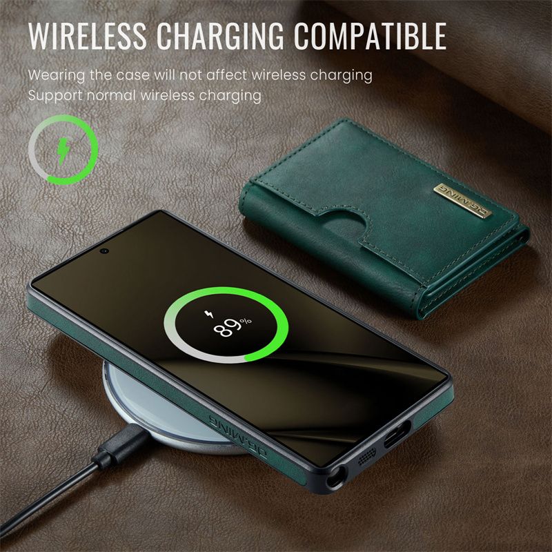 Custodia magnetica staccabile 2 in 1 per Samsung Galaxy S25 Edge S24 FE S23 S22 S21 Ultra Portafoglio in pelle con tasca porta carte sul retro_voghion.com