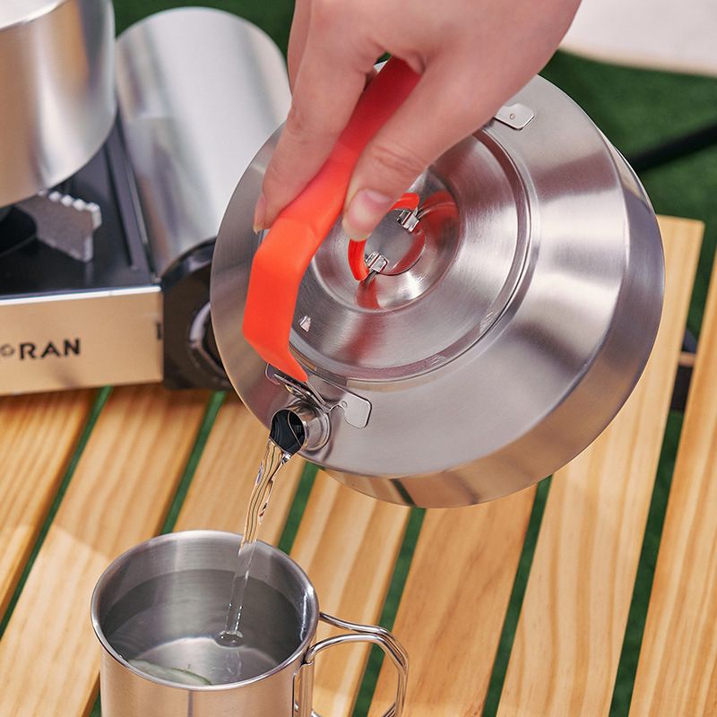 Set di pentole da campeggio in acciaio inossidabile - Pentola da cucina portatile per esterni con manico sospeso, include bollitore e padella_voghion.com