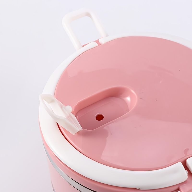 Contenitore per il pranzo in acciaio inossidabile a doppio strato con coperchio trasparente, a prova di perdite, mantiene il cibo caldo o freddo, per studenti e professionisti, lavabile in lavastoviglie._voghion.com