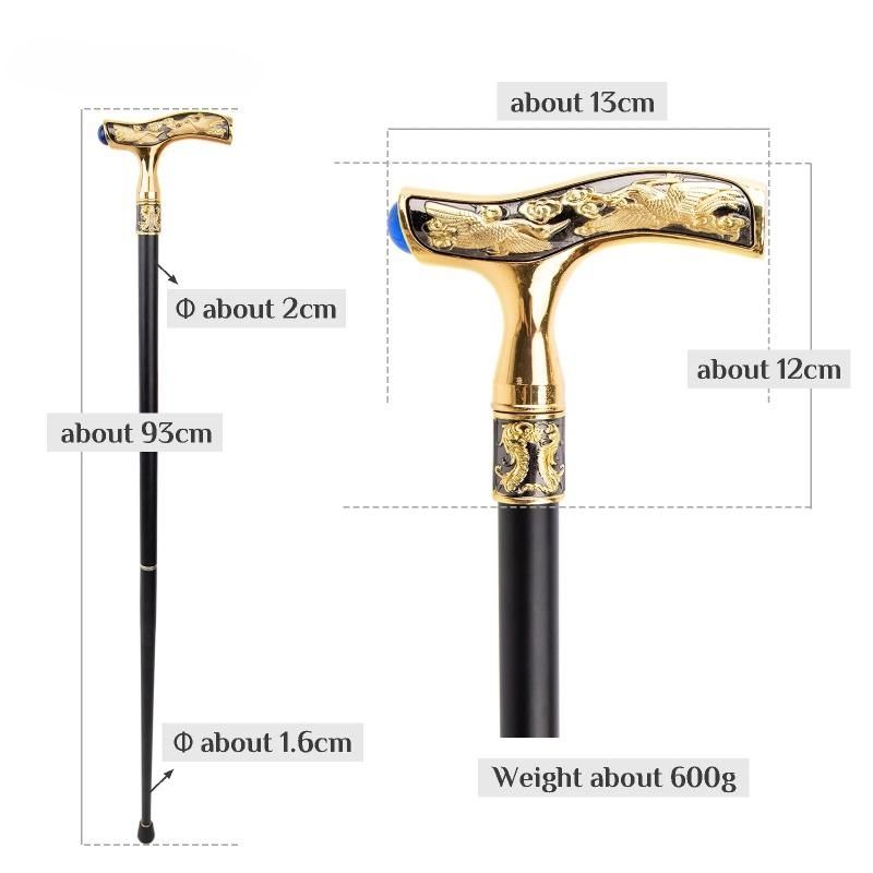 Crane Walking Cane Blue Gemstone Fashion Decorative Walking Stick Gentleman Elegant Cosplay Cane Knob Crosier 93cm_voghion.com