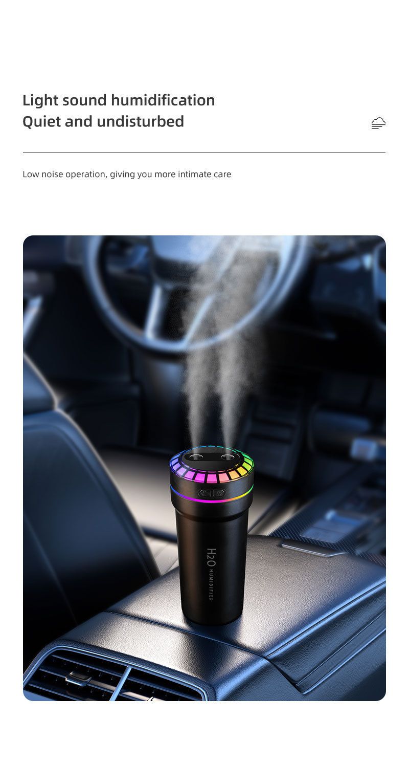 produto quente carro umidificador RGB som captador voz ritmo controlado atmosfera luz colorido aromaterapia spray atomizador_voghion.com