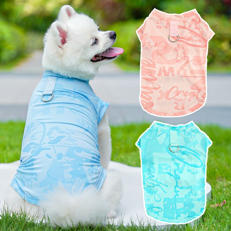 Ice Silk Hairless Pet Dog Clothes Cat Clothing Supplies Anti-Hair Flying Cool Vest_voghion.com