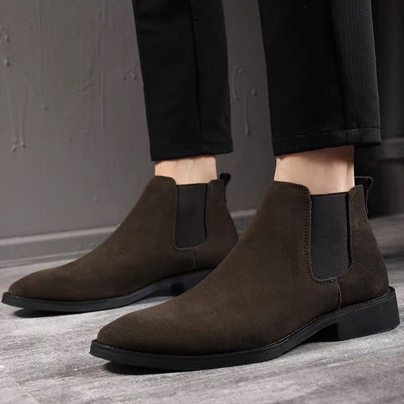 Martin Boots Herren High-Top Samt Herren Chelsea Boots Tide Increases Medium-Top Herrenstiefel_voghion.com