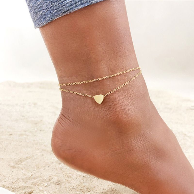 Summer New Bohemian Style Beach Chain Metal Set Fashion Multi-layer Adjustable Anklet For Women_voghion.com