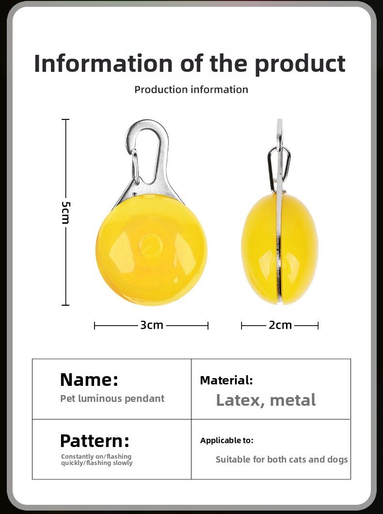 Lampada a sospensione a LED per animali domestici, universale, per gatti e cani, impermeabile, regolabile, luce notturna anti-smarrimento_voghion.com