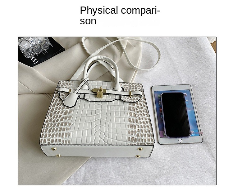 Vintage Fashion Crocodile Print Handheld Shoulder Crossbody Bag_voghion.com