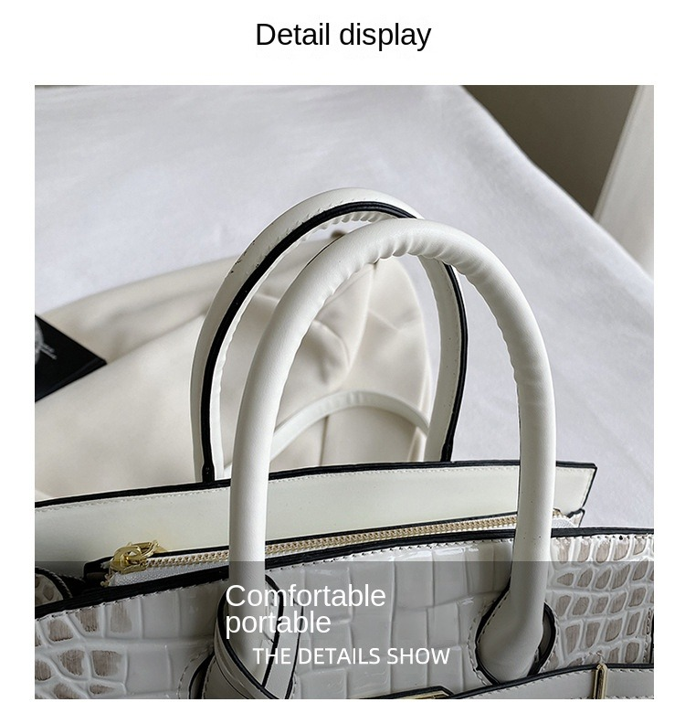Vintage Fashion Crocodile Print Handheld Shoulder Crossbody Bag_voghion.com