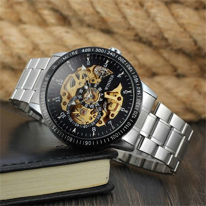 Fashion business leisure double-sided hollow dragon full automatic mechanical watch men's watch_voghion.com