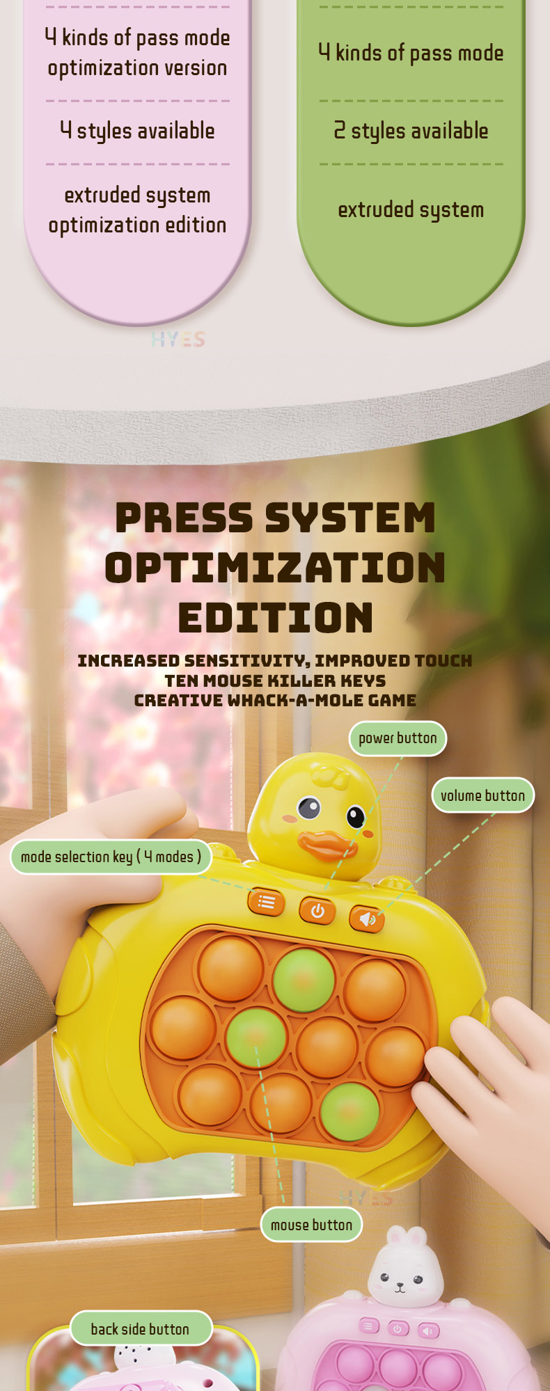 Mașină de joc cu împingere rapidă Jucărie de stoarcere în interior în aer liber Jucării anti-stres Fidget Puzzle distracție Console de jocuri cu împingere rapidă Jucării pentru interacțiunea părinți-copii_voghion.com