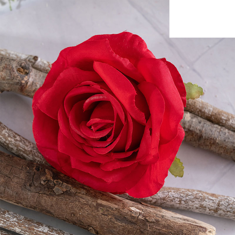 Home decoration happy rose head artificial flower hand-held flower rose wall artificial flower_voghion.com