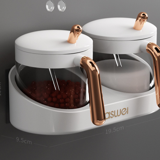 Gewürzbox Küchenbedarf Wandmontierte Gewürzaufbewahrung Salz Msg Salzglas Haushaltsgewürzflaschen-Kombinationsset_voghion.com