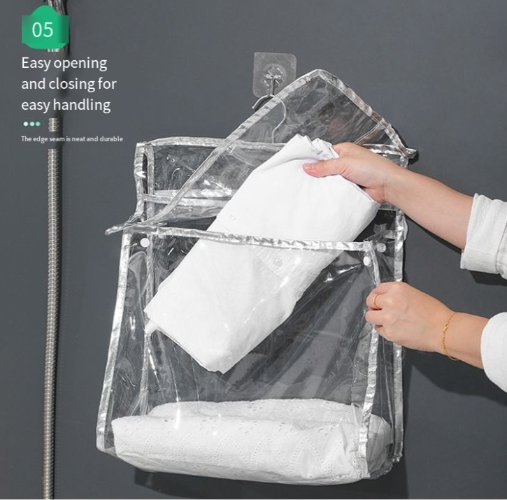 Bolsa impermeable para colgar en el baño, bolsa de almacenamiento para ropa de ducha o inodoro, bolsa de almacenamiento para colgar en la pared del dormitorio_voghion.com
