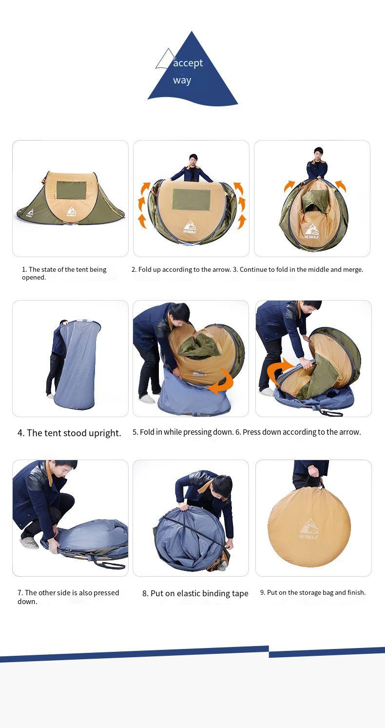 Outdoor Boat Shaped Tent Fully Automatic Sunscreen Hand Throwing Tent Outdoor Quick Opening Tent Camping Windproof Camping Tent_voghion.com