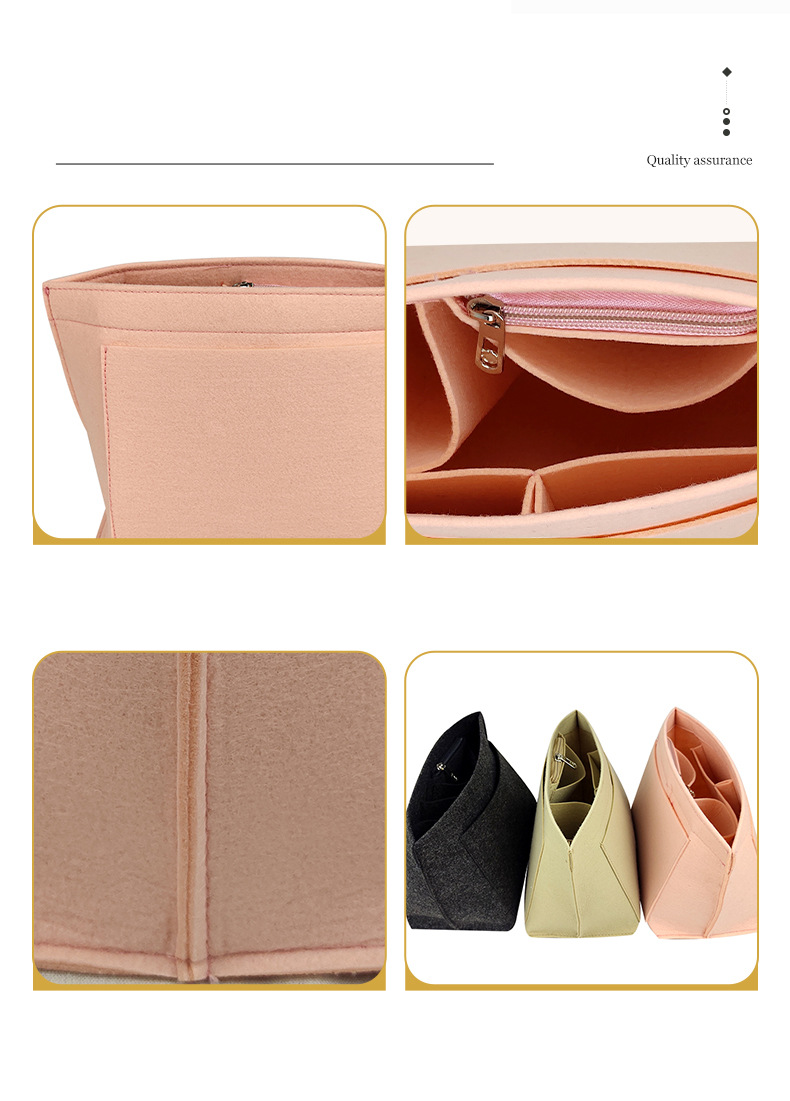 Bag Inserts Felt Inner Liner Bag, Large-capacity Felt Storage Bag, Medium Bag For Organizing Bag, Felt Dumpling Makeup Bag_voghion.com