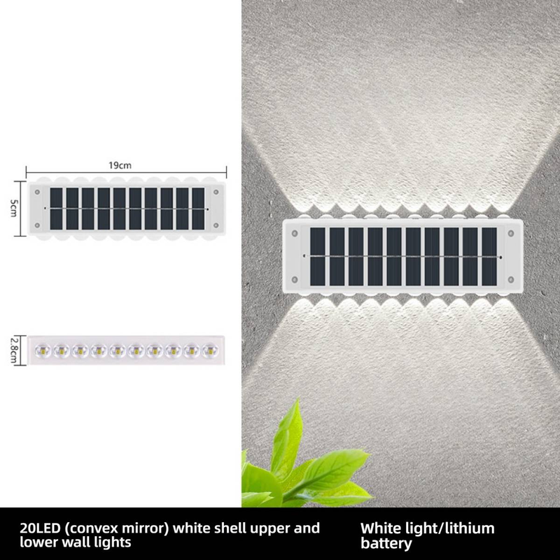 Solar-Wandleuchten für den Außenbereich, wasserdicht, Garten-Villa-Zaunbeleuchtung, LED-solarbetriebene Landschaftsleuchten für Hof, Terrasse, Balkon, Warmweiß/Kaltweiß_voghion.com