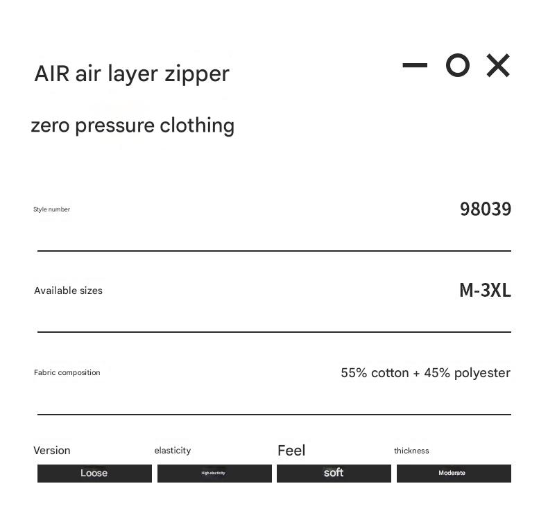 NOKO-Cardigan com zíper de pressão zero, camada de ar de liocel macia e solta, moletom casual masculino._voghion.com