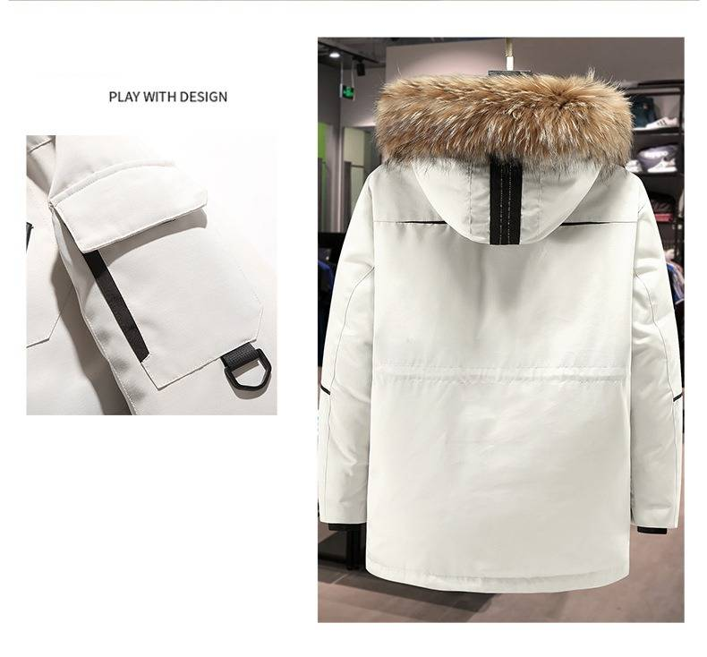 Parka larga de invierno con capucha – Abrigo unisex de estilo urbano (negro/blanco/burdeos, tallas XL-XXXXL)_voghion.com