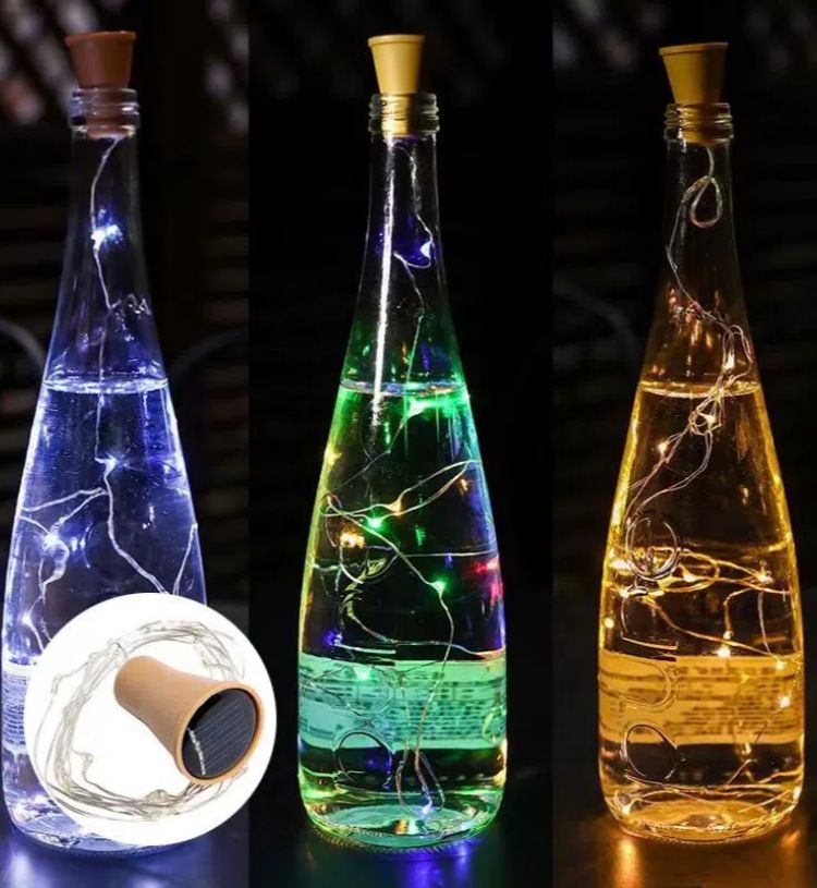 Solar Powered LED Bottle Cap Lights, Waterproof Fairy String Lights For Outdoor Garden, Bar, Party Decoration_voghion.com