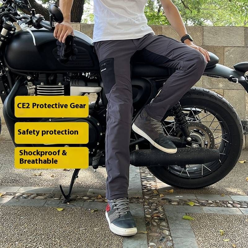 Pantaloni da motociclista certificati CE livello 2 - Equipaggiamento protettivo traspirante per tutte le stagioni con protezioni per fianchi e ginocchia per uomo e donna_voghion.com