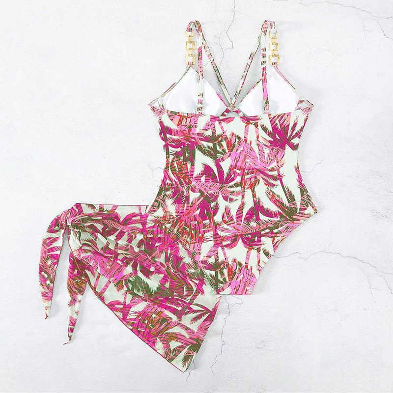Maillot de bain une pièce imprimé ajouré pour femme, bikini en maille fine couvrant le ventre_voghion.com