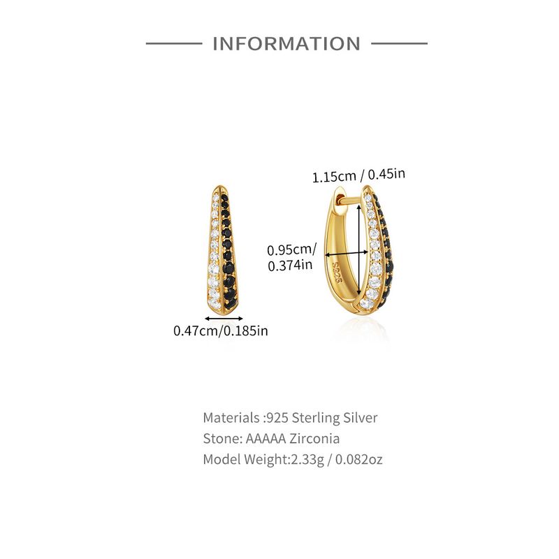 Women's Jewelry Simple S925 Sterling Silver Classic Light Luxury Personality Double Row Diamond Earrings Huggie Earring_voghion.com