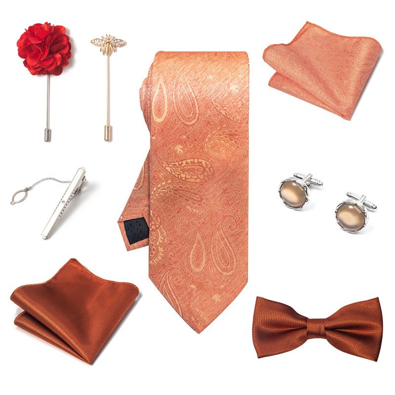 /Men's Ties & Handkerchiefs wedding groom's tie pocket square corsage gift box set men's tie ready stock wholesale_voghion.com