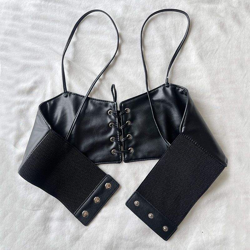 Strap Cincher Oberbekleidung Weste Dekorative Breite Gürtel Für Frauen Taille Abnehmen Mode Stil_voghion.com
