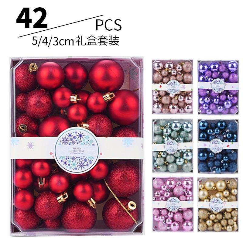 Lillian Cross-Border Hot-Selling In-Stock 42pcs Balls Festive Atmosphere Christmas Tree Decoration Ornaments Manufacturer_voghion.com
