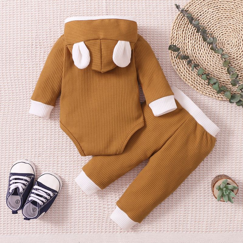 Mutter & Kinder Kinderkleidung Wolle Kapuzen Babydoll und Hose Set_voghion.com