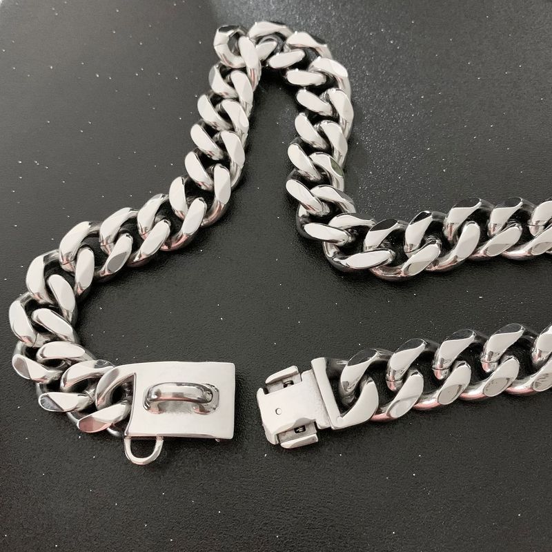 15MM Stainless Medium And Large Dog Collar For Bully Dogs, Training Collar, Titanium Steel Hexagonal Grinding Leash_voghion.com