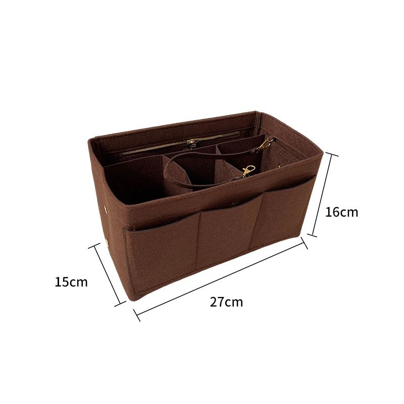 Strandtasche aus Filz, großes Fassungsvermögen, mehrere Taschen, Innentasche mit Druckknopf, multifunktionale Organisation, tragbare Schminktasche_voghion.com