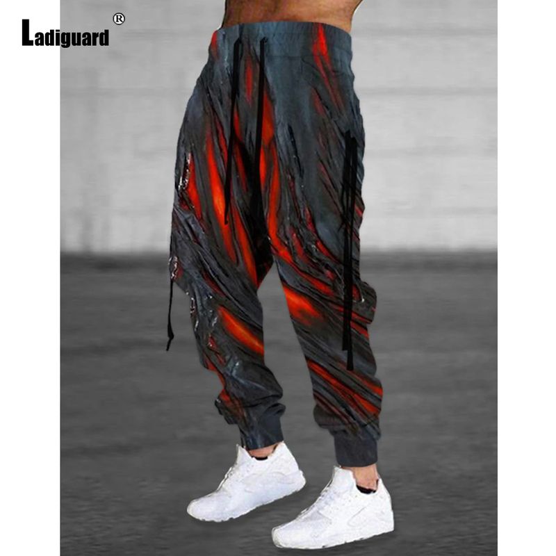 Plus Size 6xl Men Casual Elastic Waist Gothic Skull Print Trouser Mens Fashion Hip Hop Sweatpan Men's Stand Pocket_voghion.com