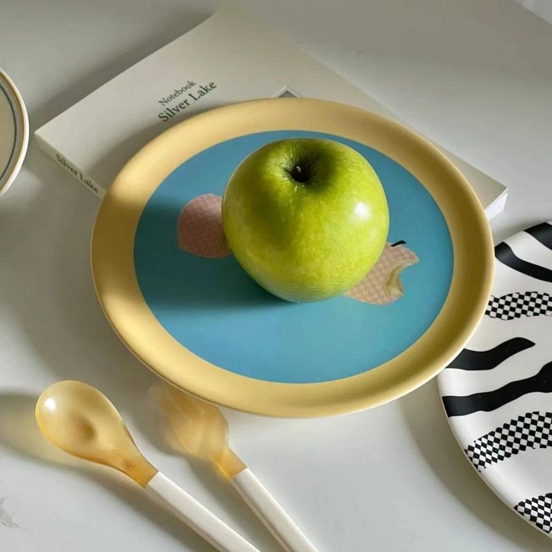 Nordic High-End Bambusfaser Home Dessert Flache Schmuck Umweltfreundliche Camping Teller_voghion.com