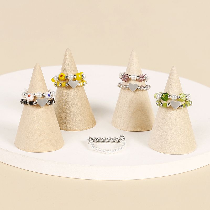Set di gioielli da donna, estate, tendenza, in argento, a forma di cuore geometrico, confezionati singolarmente, con anello di perle_voghion.com