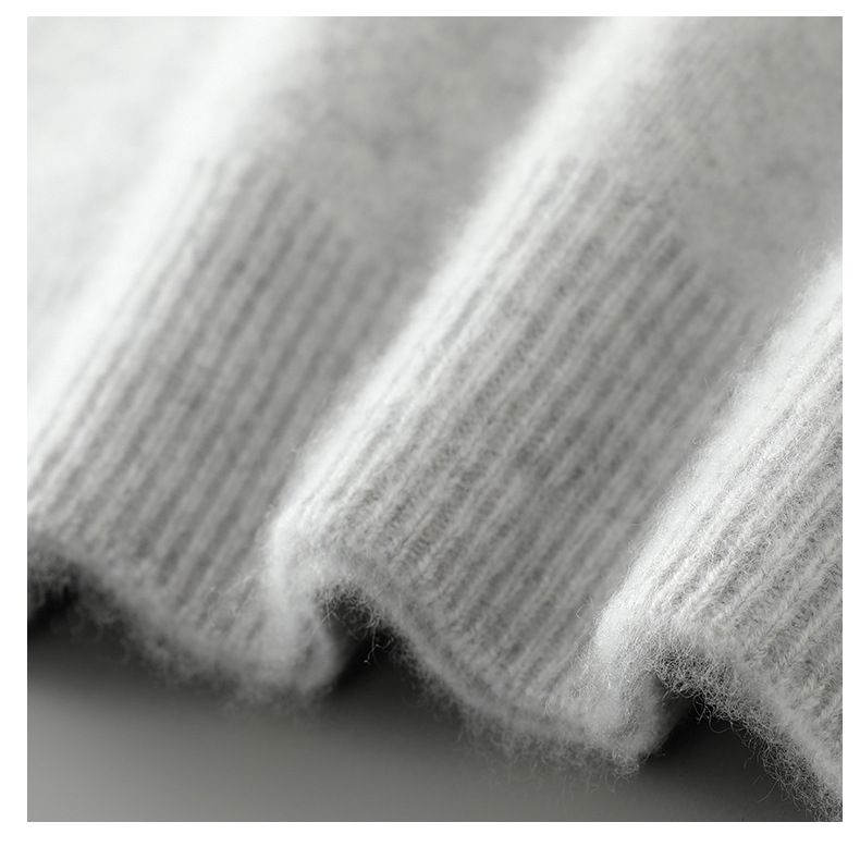Herrenbekleidung Herrenpullover aus 100 % Wolle, weicher und atmungsaktiver Strickpullover, Rundhals- und Stehkragenoptionen, warme Freizeitkleidung für den Winter, klassische Volltonfarben_voghion.com