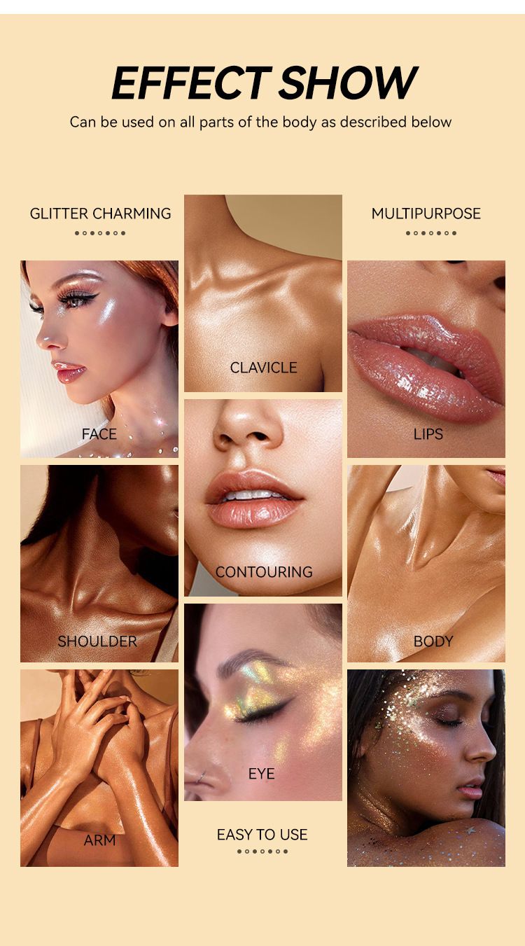 Cross-Border Exclusive Stick Pearlescent Brightening Full Body Skin Tone Face 3D Highlight Cream Glitter Makeup_voghion.com